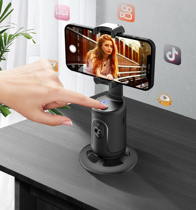 Gimbal Inteligente 360° com Rastreamento Facial AI | Suporte Automático para Vlogs e Lives